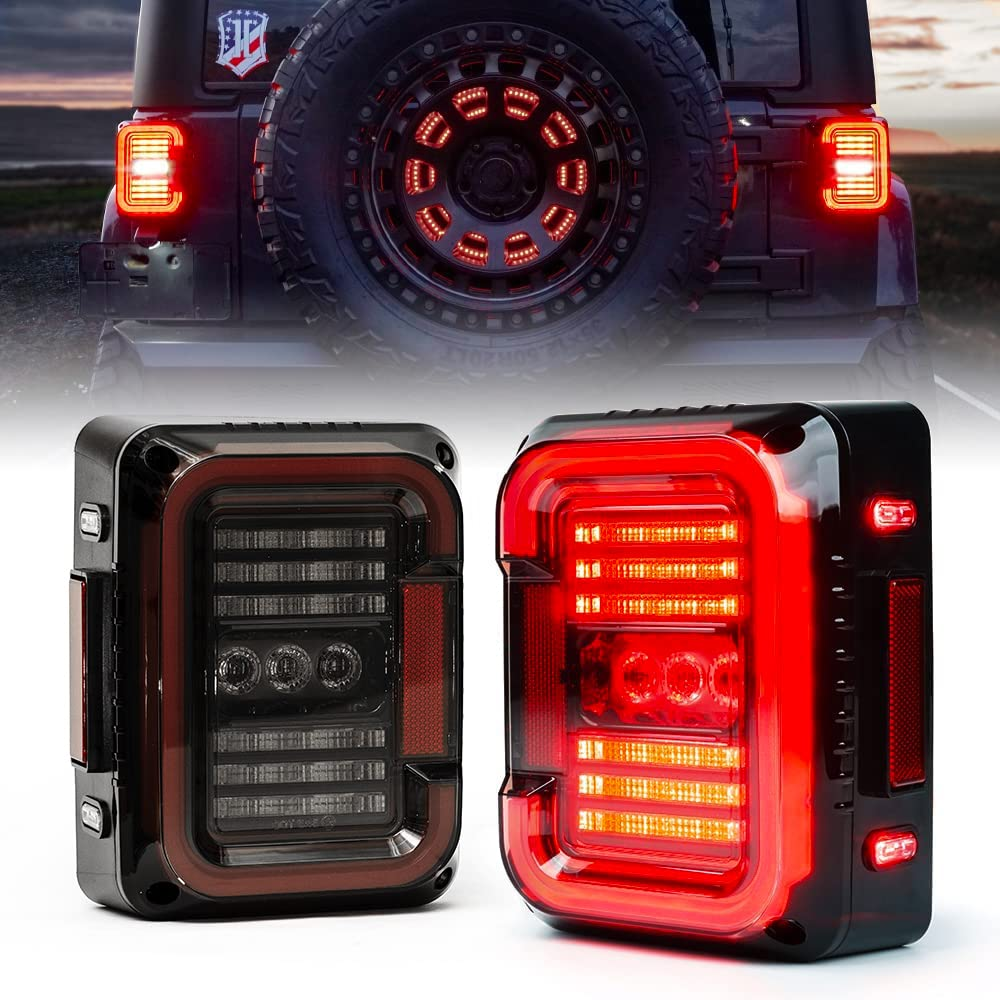 Xprite Jeep Wrangler JK LED Lighting Upgrade Kit | 7" RGB Halo Headlights, 4" Fog Lights, Turn Signals & Tail Lights