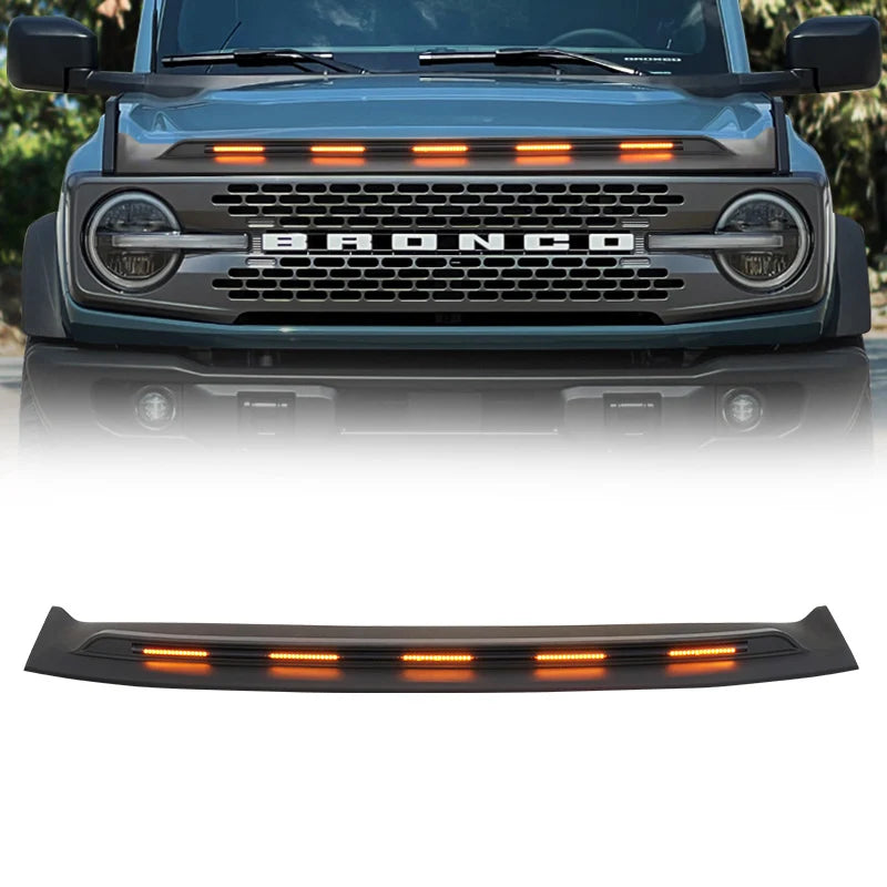 Front Hood Protector with DRL and Turn Signals for 2021-2026 Ford Bronco All Version