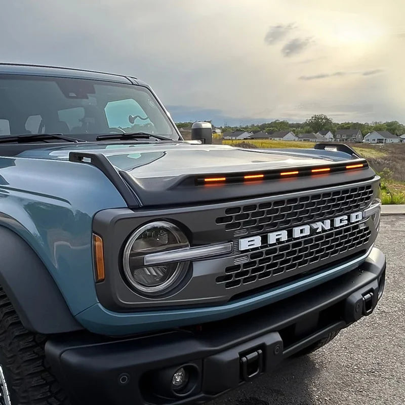 Front Hood Protector with DRL and Turn Signals for 2021-2026 Ford Bronco All Version