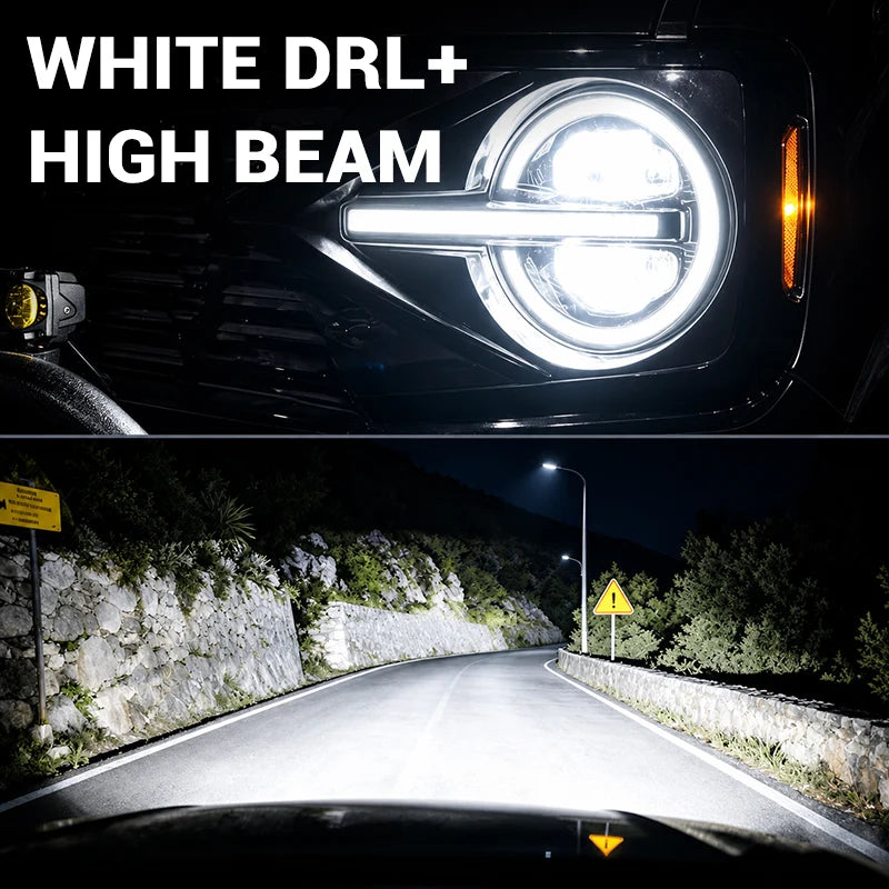 Raptor Style LED Headlights for 2021+ Ford Bronco All Version | DOT Approved