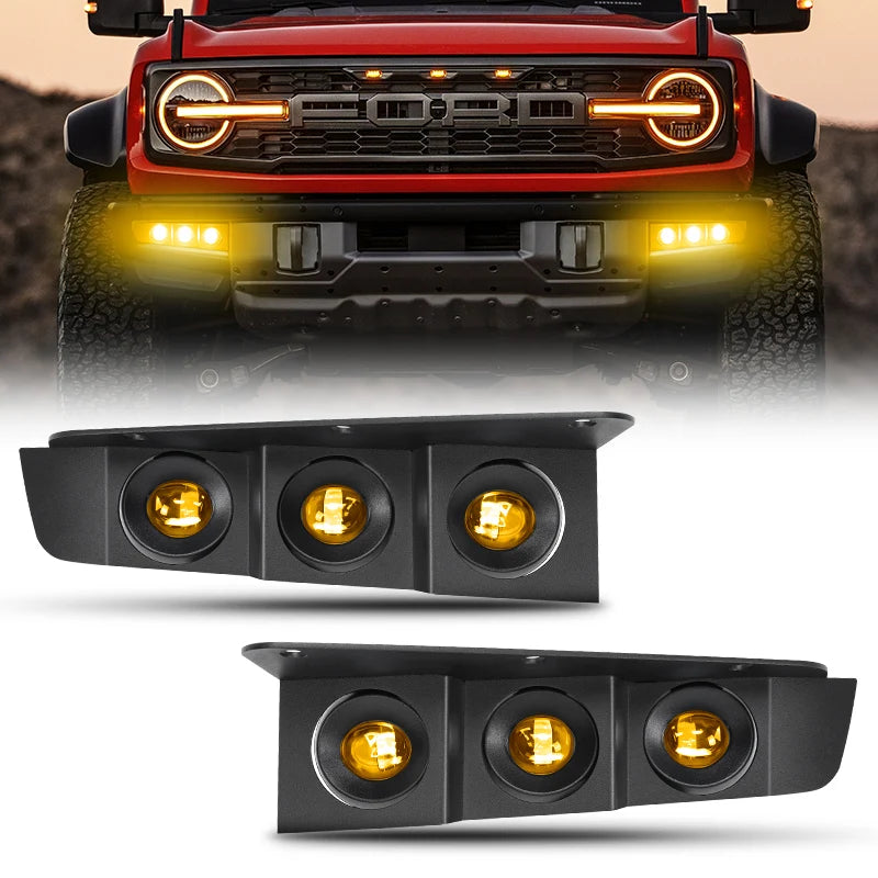 Ford Bronco Modular Bumper Fog Lights | Aluminum Material