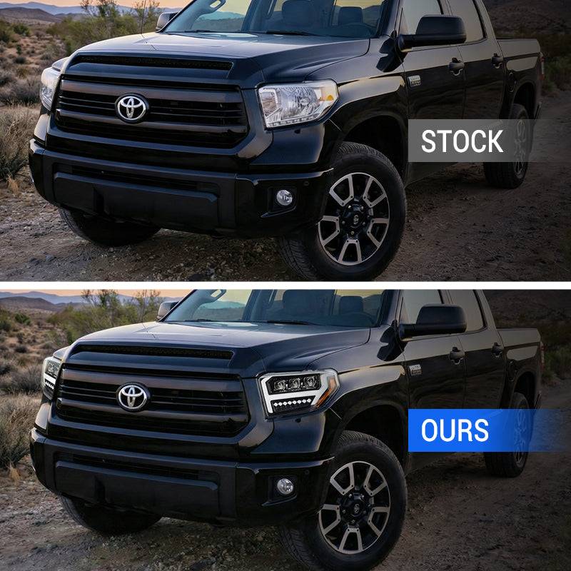 LED Projector Headlights for 2014-2021 Toyota Tundra – Startup Animation & Amber Sequential Turn Signals