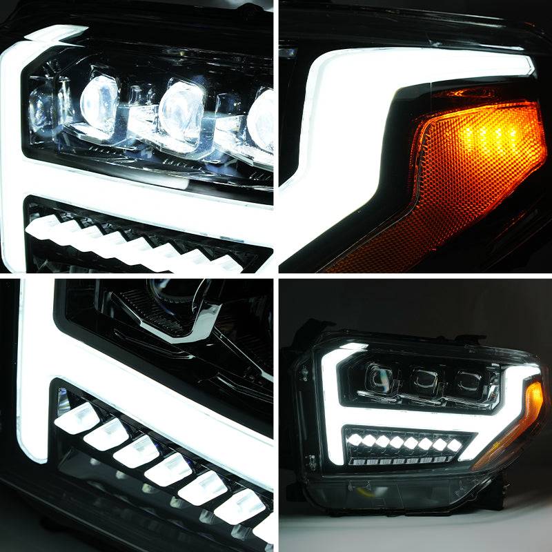 LED Projector Headlights for 2014-2021 Toyota Tundra – Startup Animation & Amber Sequential Turn Signals