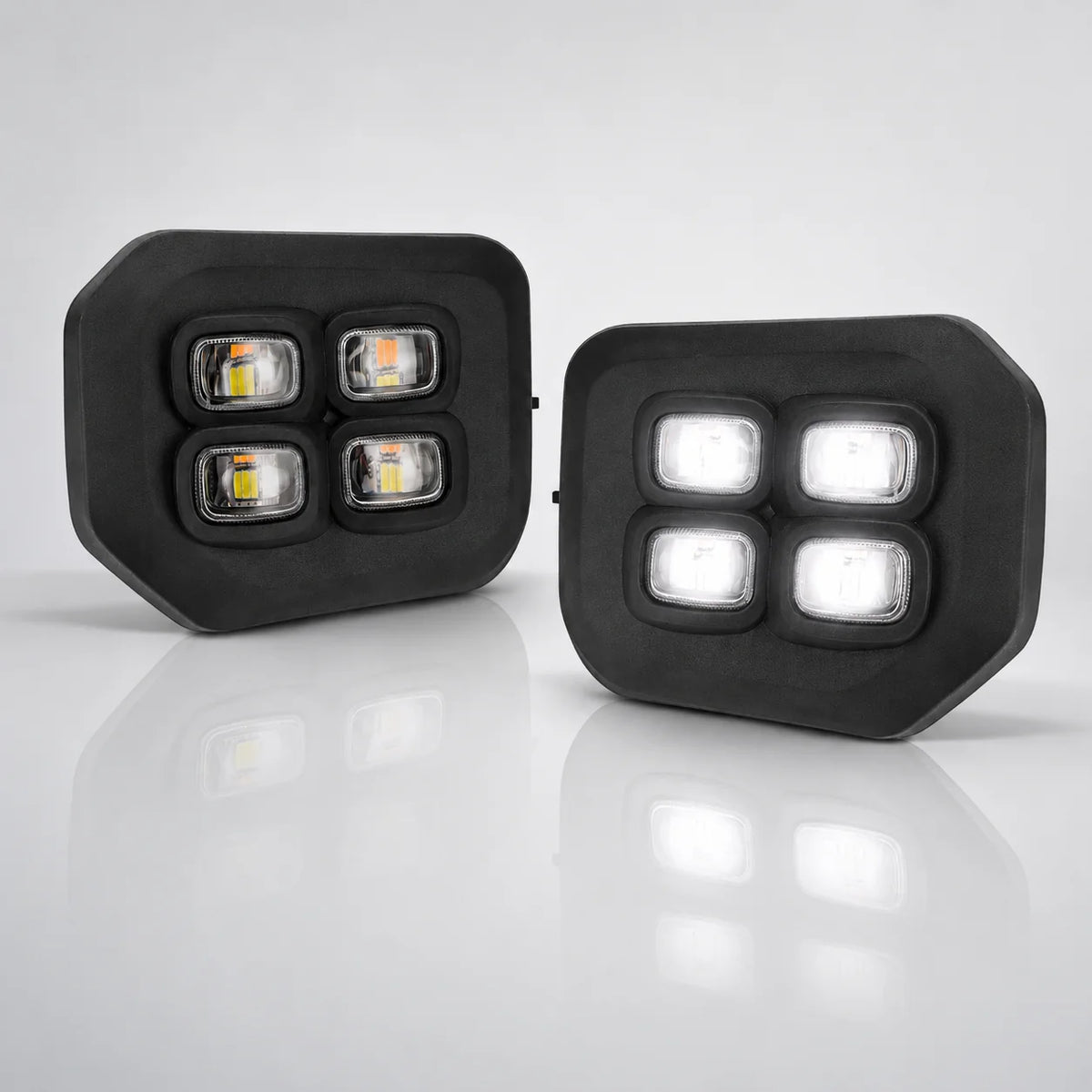 4 Eyes Style LED Fog Lights with Amber Turn Signal Lights for 2016-2023 Toyota Tacoma