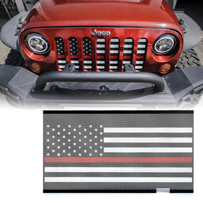 Jeep Grille Insert with American Flag For 2007-2018 Jeep Wrangler JK