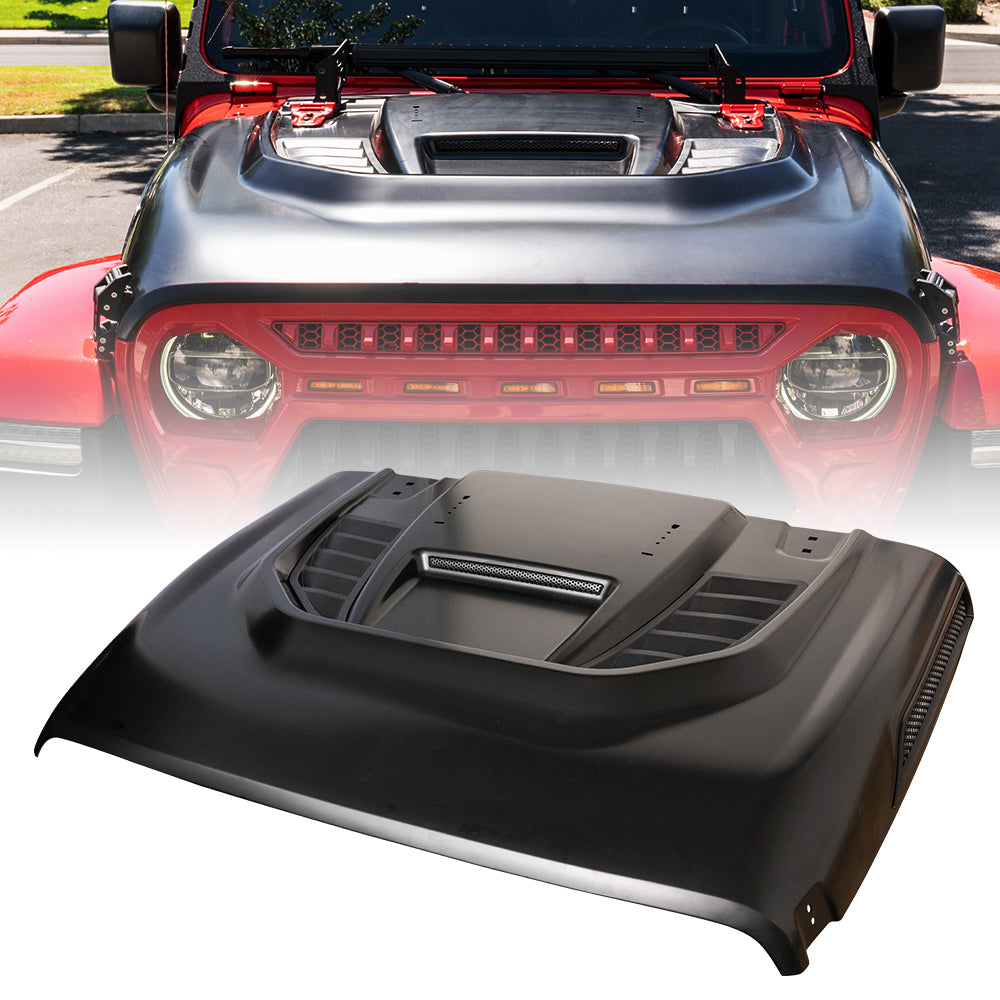 Jeep Hood With Functional Air Vents For Wrangler JL & Gladiator JT