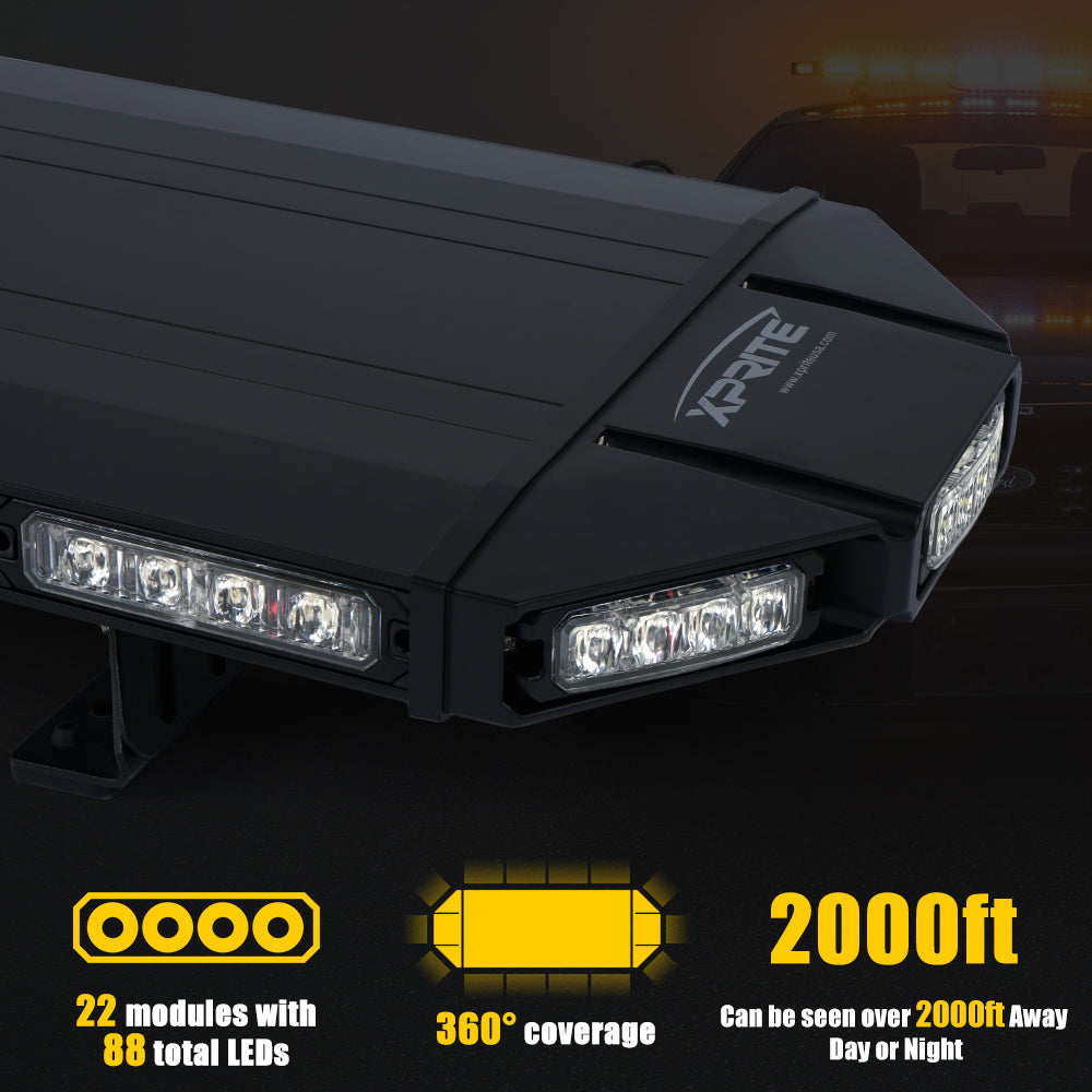 New- 48 Inch Emergency Light Bar, TIR Optics - Black Oak LED