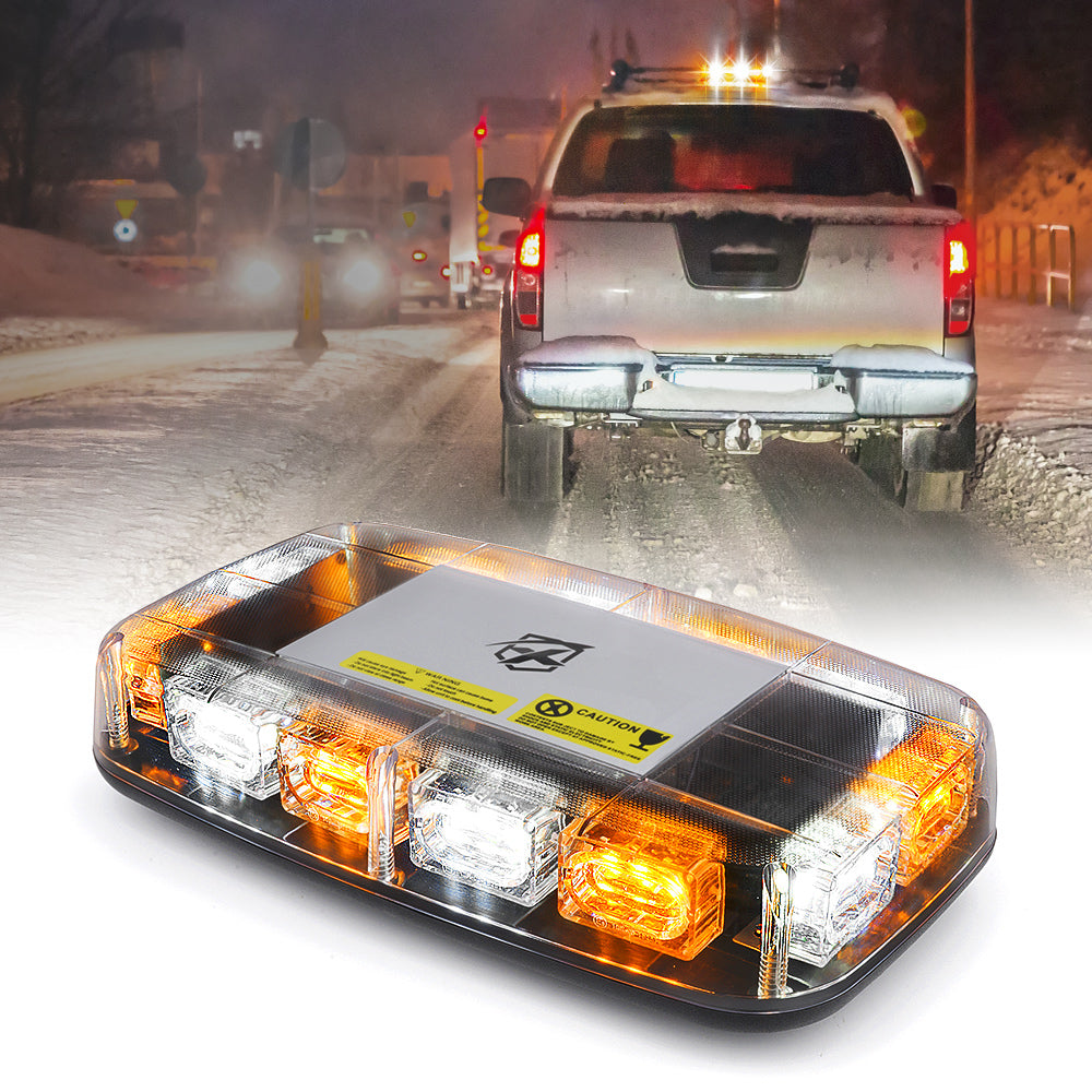 Strobe Light Bar with Magnetic Base for Emergency Vehicle