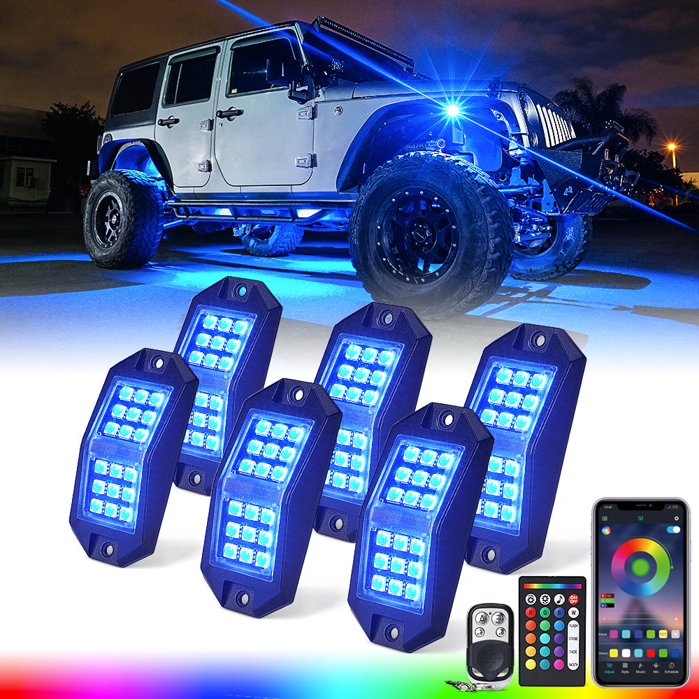 Multi-color RGB-W Rock Lights for Off-roading