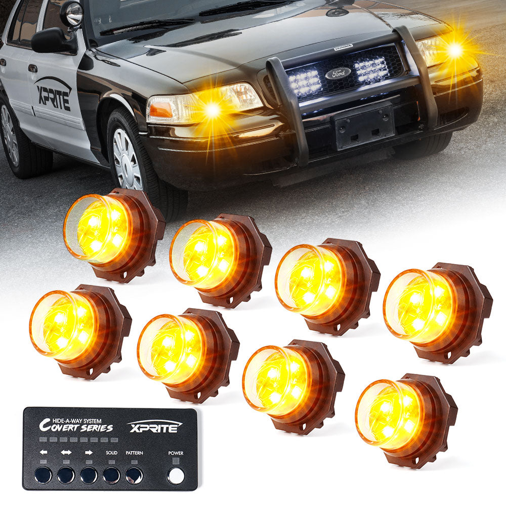 LED Hideaway Strobe Light Kit For Trucks, Car, Emergency Vehicle