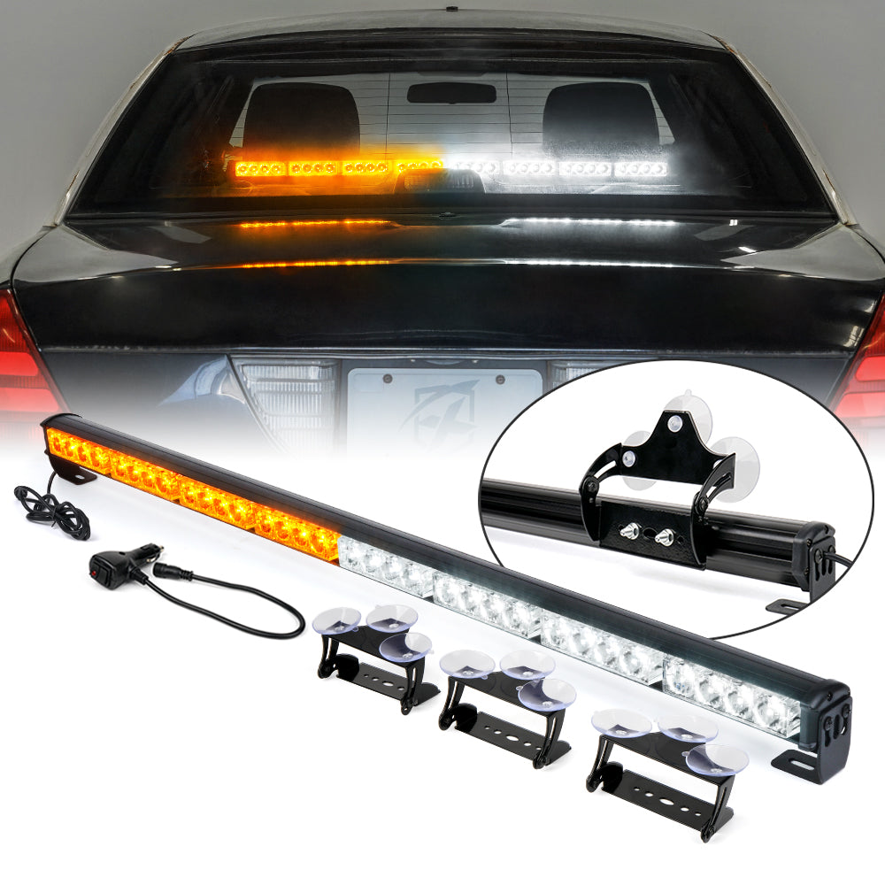 35.5" LED Traffic Advisor Strobe Light Bar with Suction Cup Brackets G2