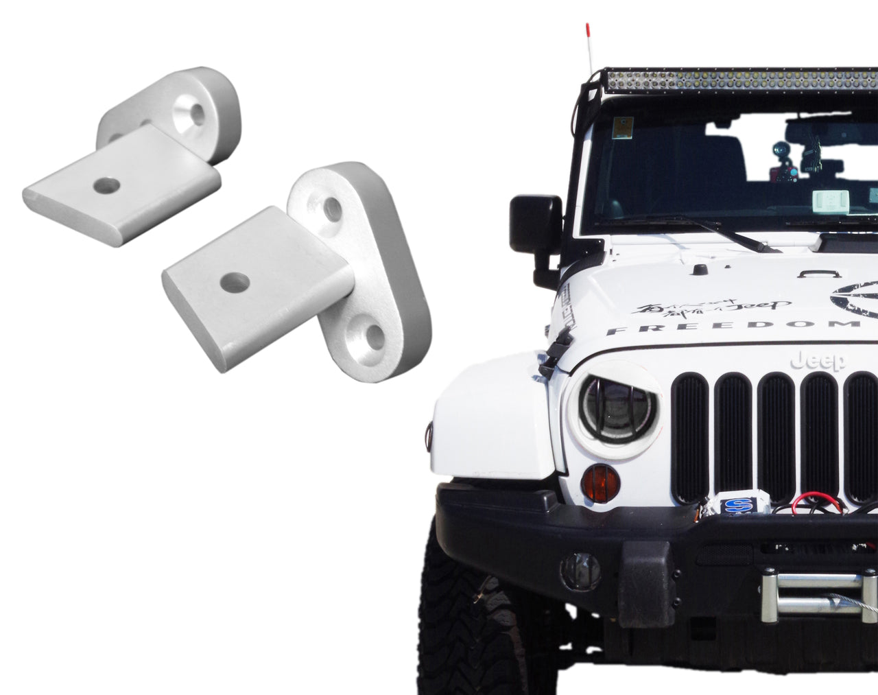 Xprite Aluminum Windshield Lower Corner Brackets for 2007-2018 Jeep Wrangler JK