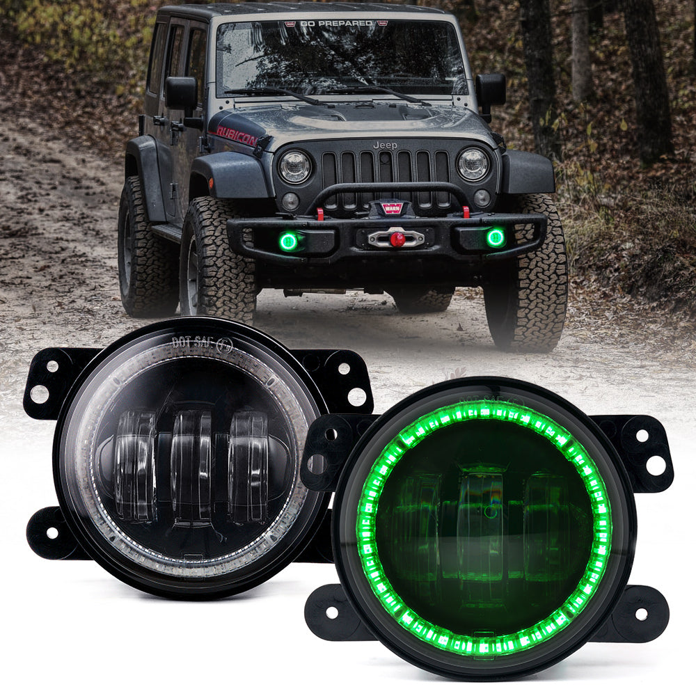 Jeep Wrangler/Gladiator 4 Inch Halo LED Fog Lights