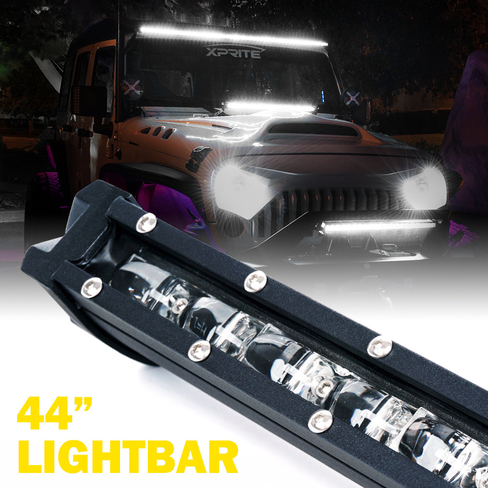 Xprite 42 inch 210W Ultra Thin Astro Series Flood Beam Cree LED Light Bar
