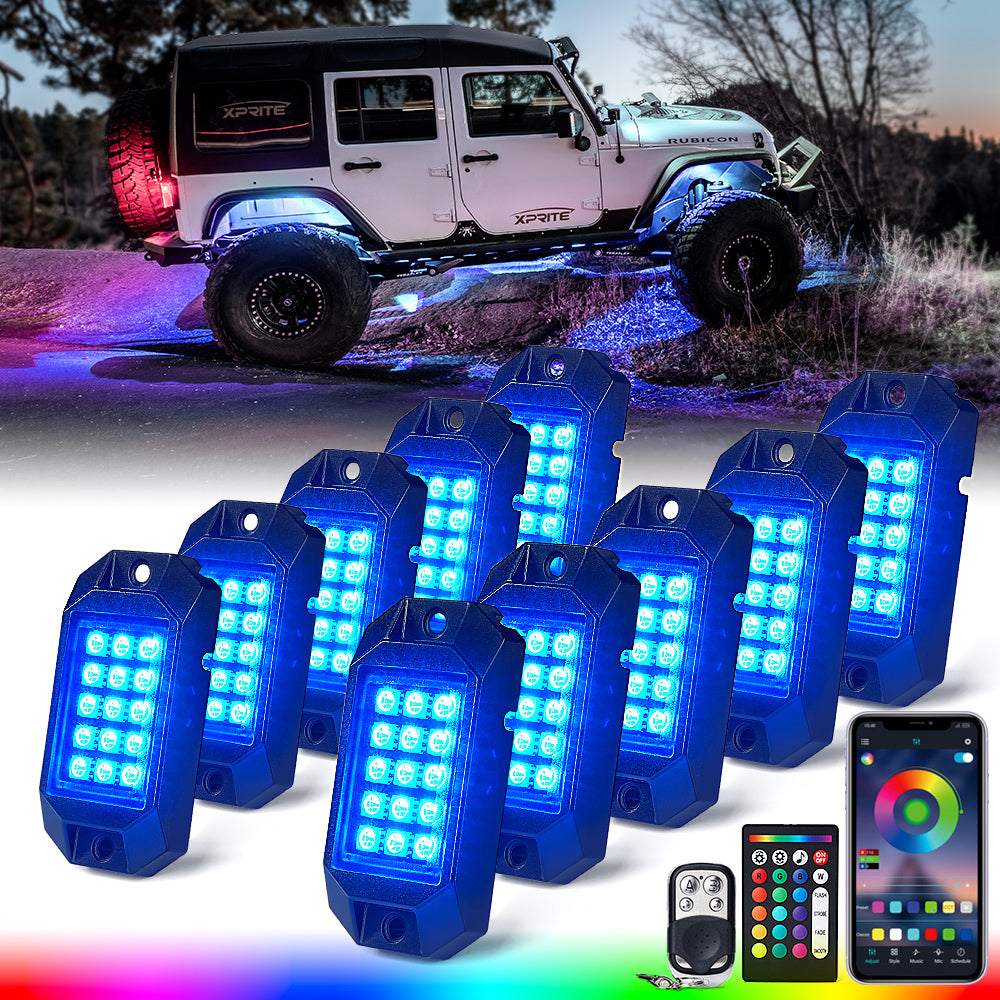 RGB LED Rock Lights with Remote Control & Bluetooth | Discovery Series
