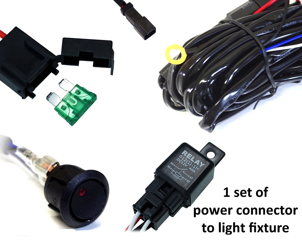 Xprite LED Light Wiring Harness with 40 Amp Relay and ON/OFF Switch