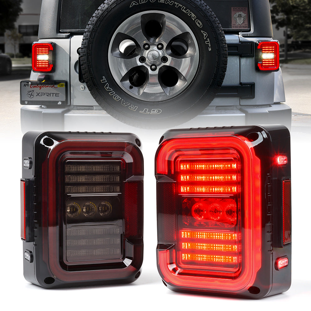 LED Taillights For Jeep JK Smoke