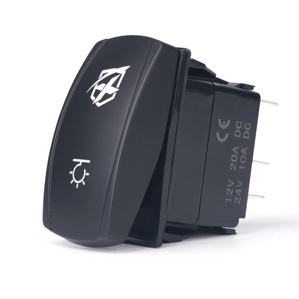 Xprite Rocker Switch Xprite 5 Pin Laser Blue SPST Rocker On/Off Toggle Switch with Logo