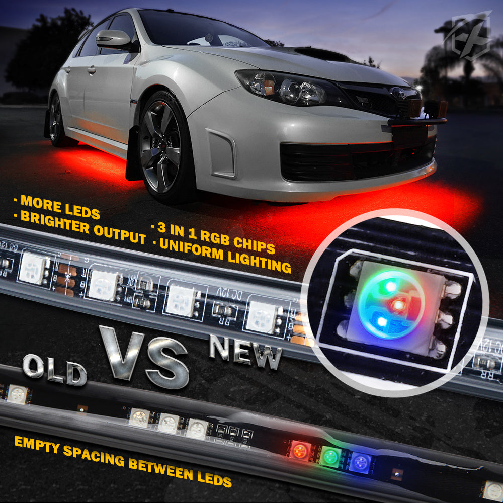Battle Series RGB LED Underbody Glow Kit with Remote Control and Bluetooth
