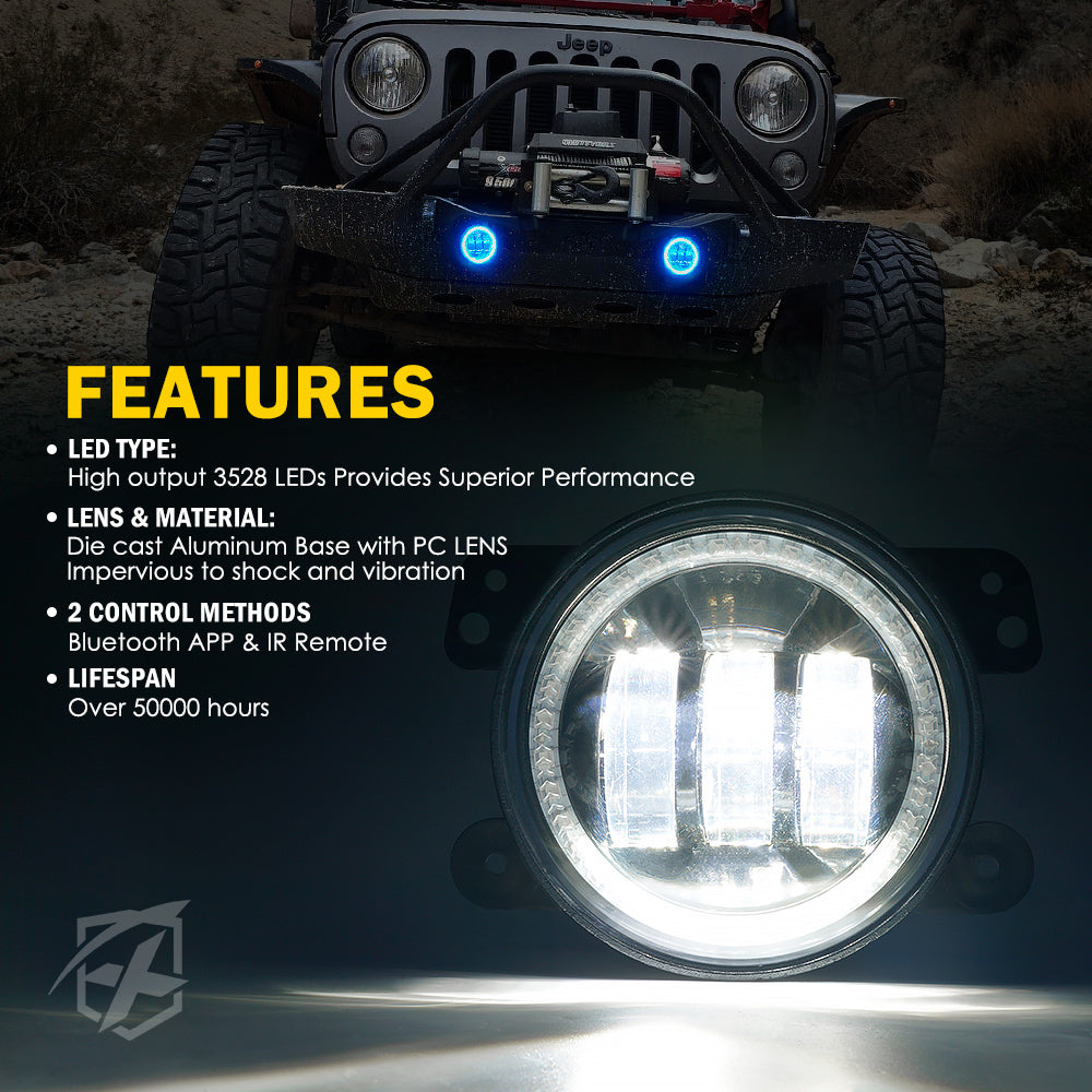 4 Inch RGB LED Halo Fog Lights | Escapade Series