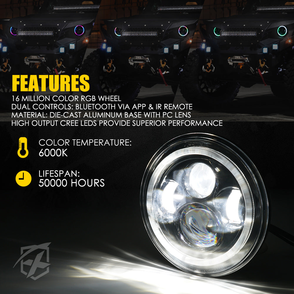 Jeep RGB LED Headlight Features