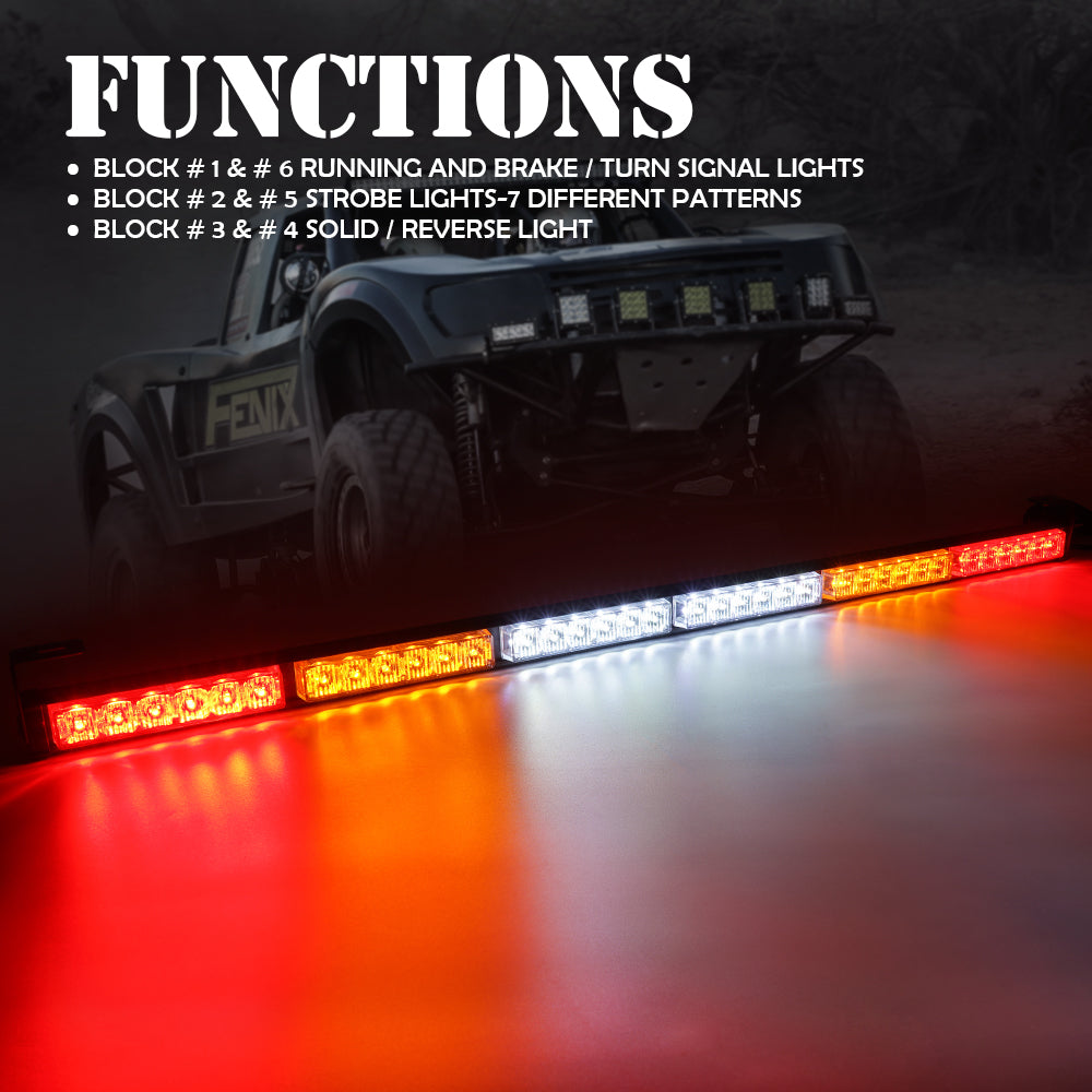 Rear Chase LED Strobe Lightbar Functions