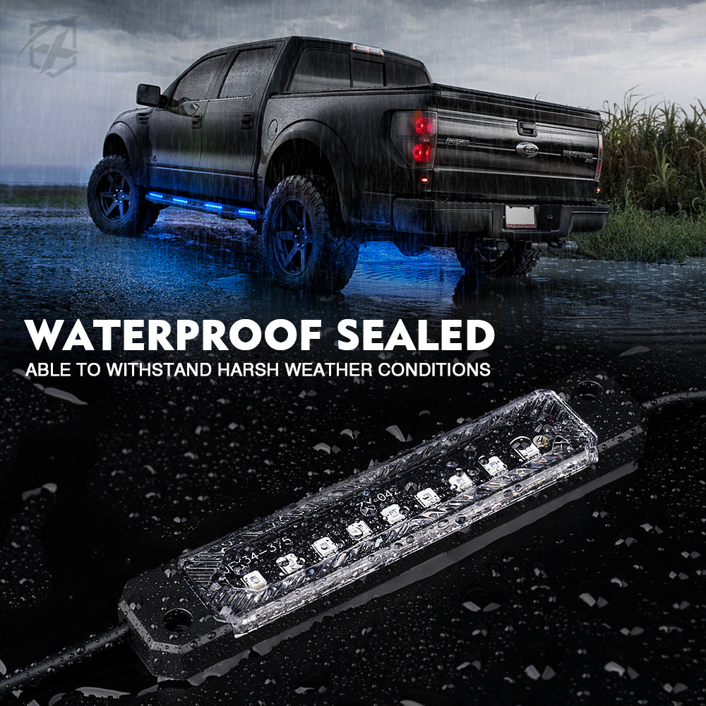 Xprite Focal Series Truck Bed Interior Exterior LED Light 8 Pod Set w/ Switch