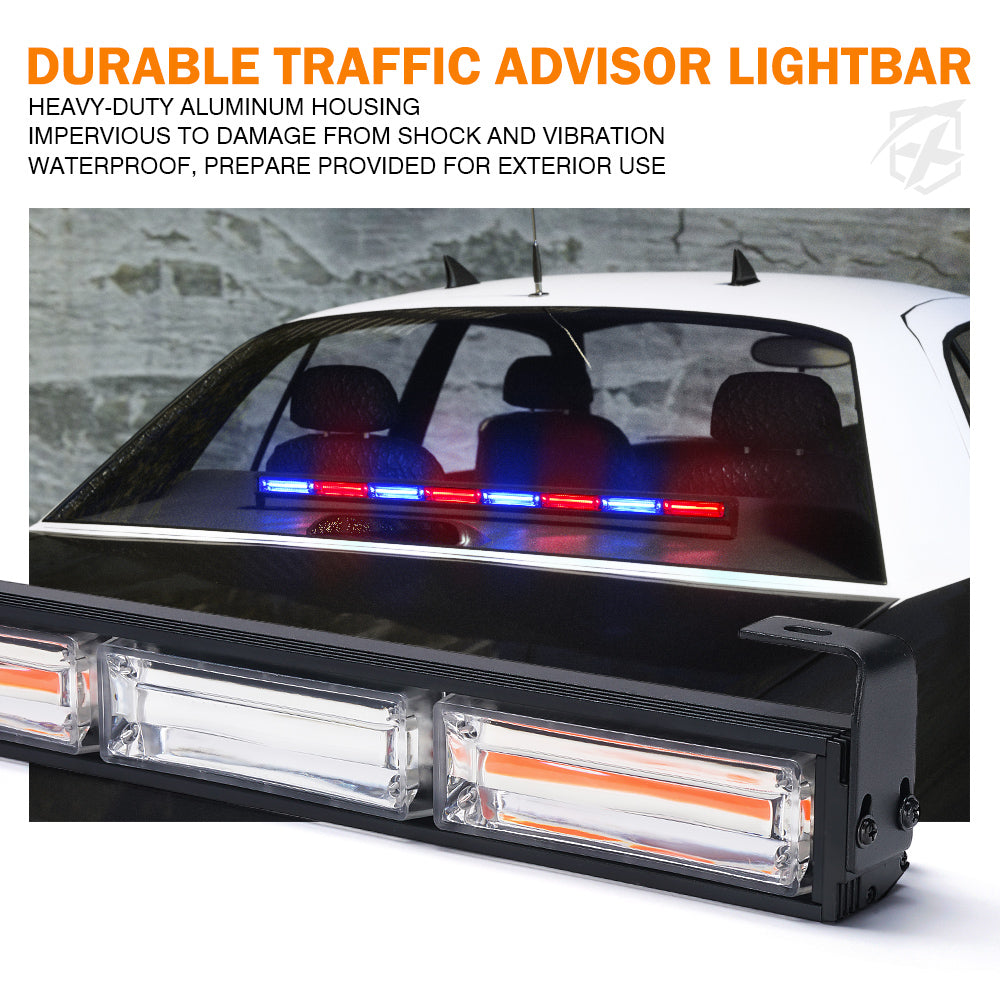 35" Traffic Advisor Strobe Light Bar | Controller COB LED 8 Series