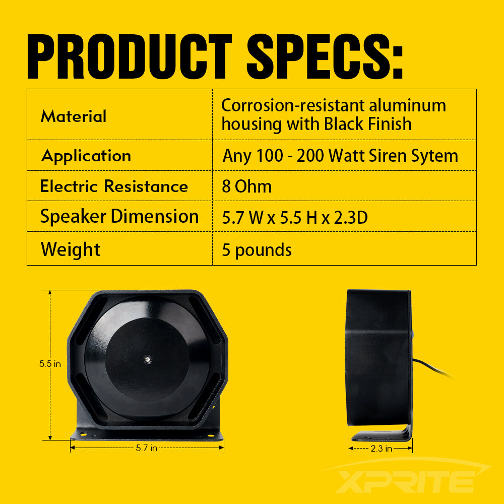 Loud Speaker Siren Horn Specs