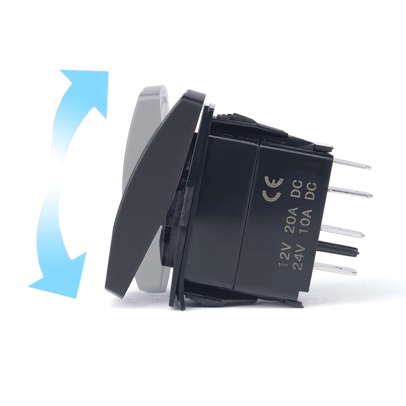 Xprite Rocker Switch Xprite 4 Pin Laser Blue SPDT 4 Pin Rocker On/Off Toggle Switch with Lo