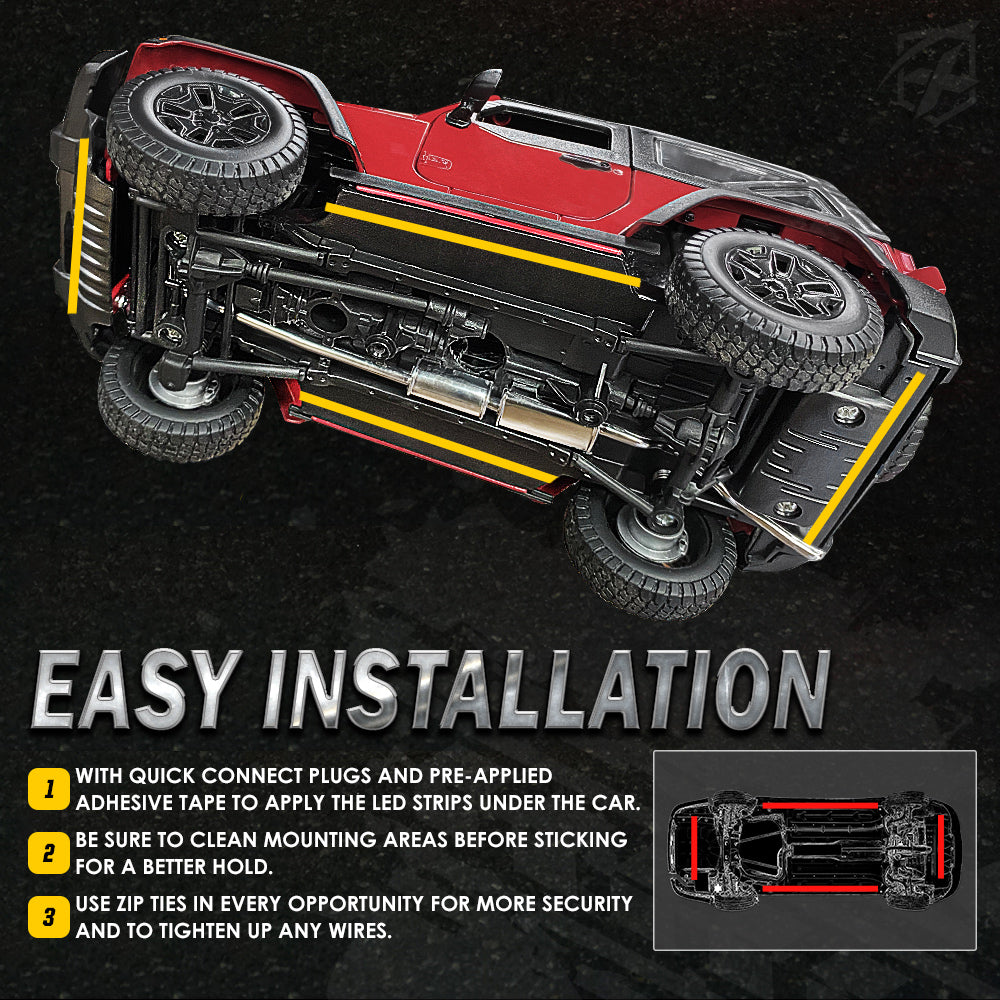 LED Underbody Glow Kit with Remote Control and Bluetooth | Battle Series