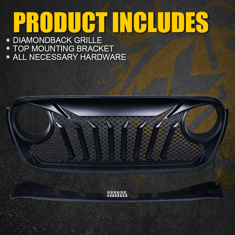 Replacement Grill for Jeep Wrangler JL/JT Includes