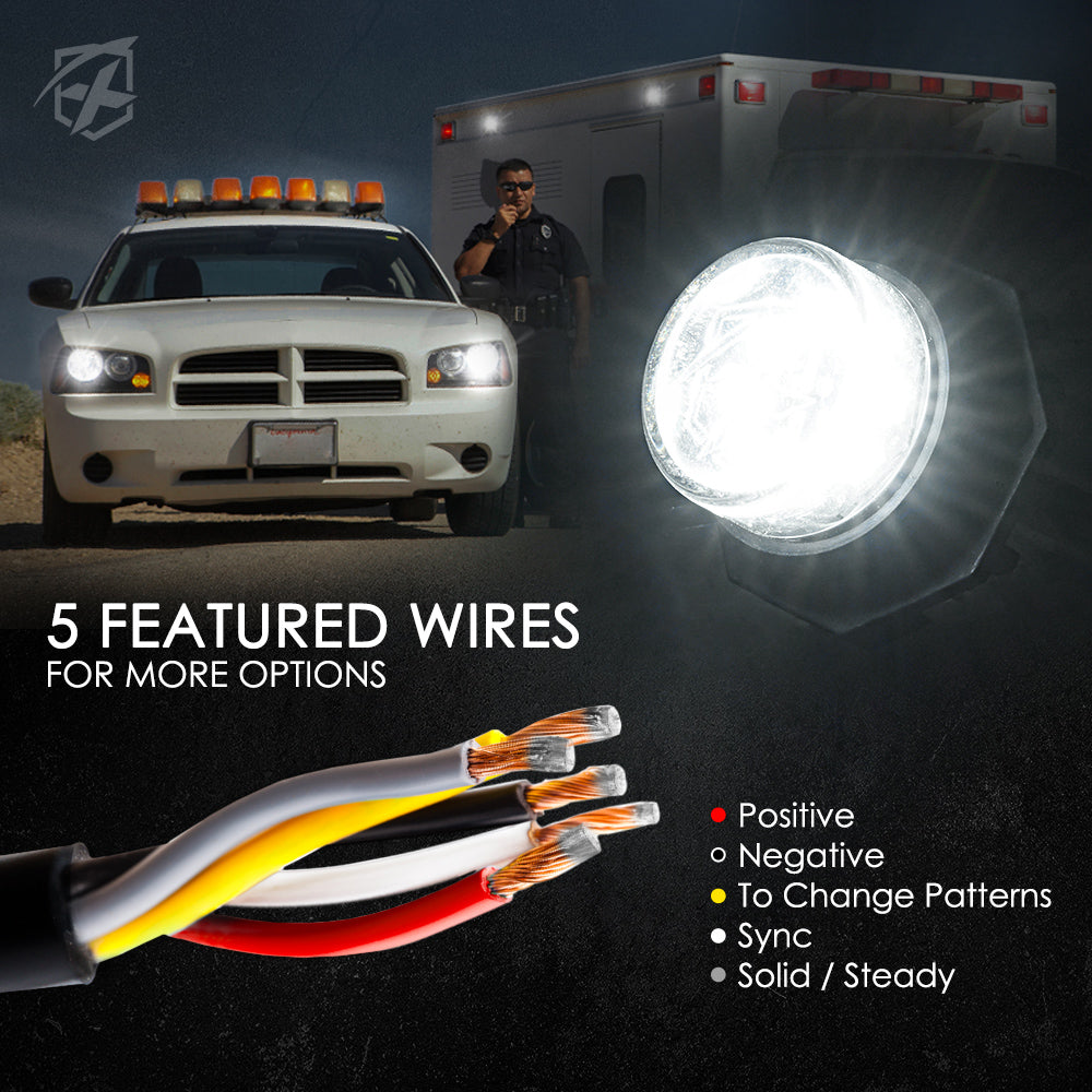 LED Hide-A-Way Emergency Strobe Lights Wire