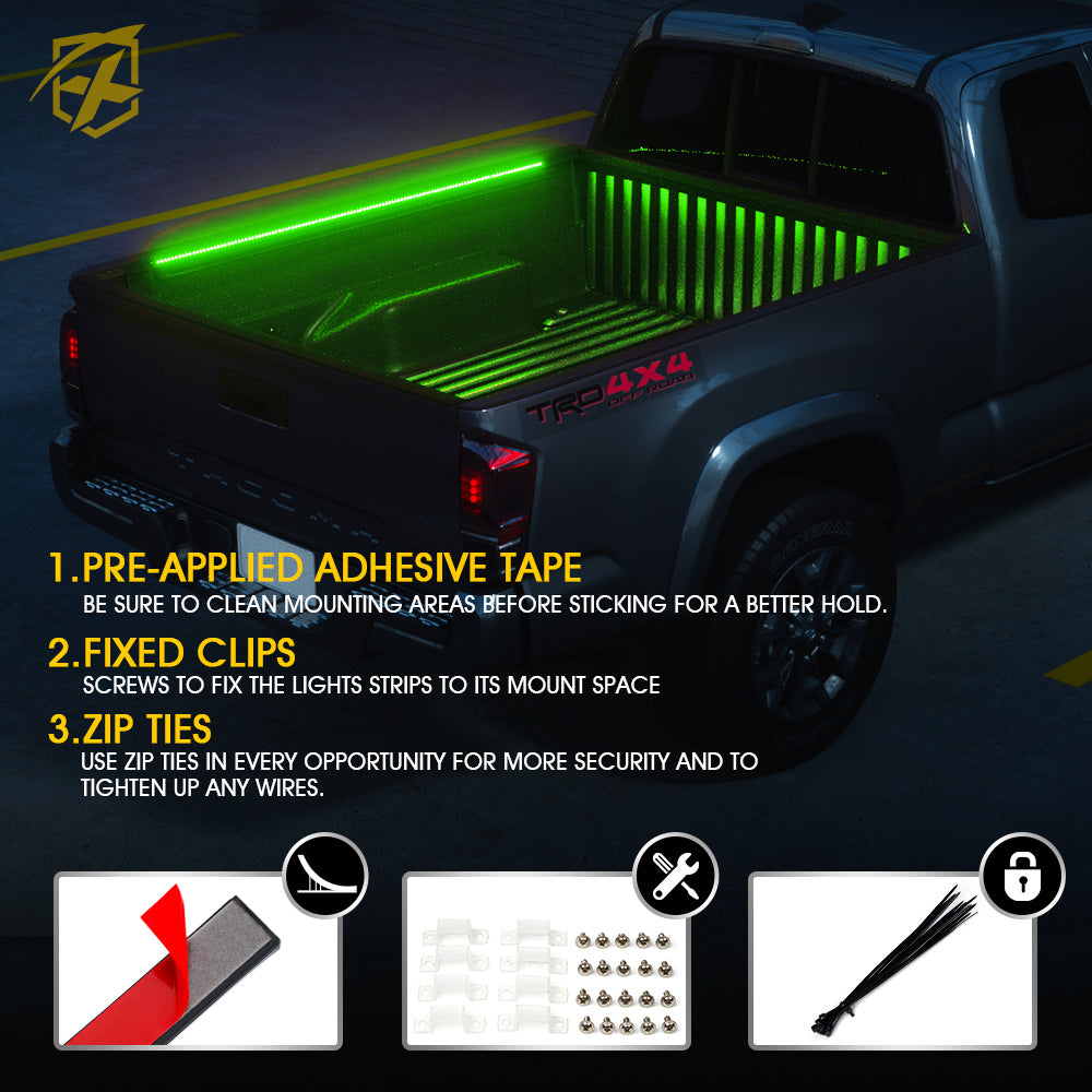 60" RGB Truck Bed Strip Lights | Spire 2 Series