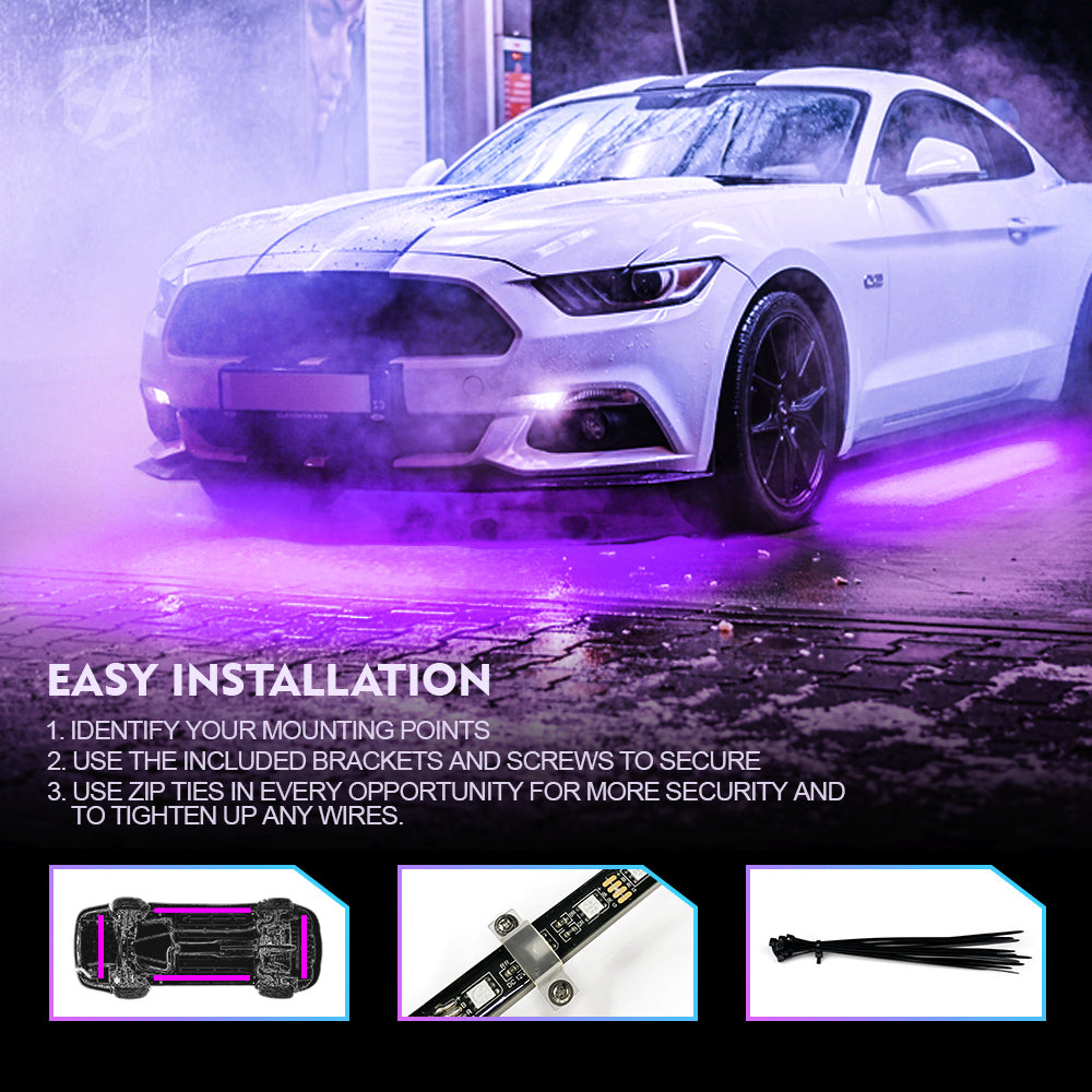 RGB Underbody Glow Kit with Bluetooth Control | Warfare Series