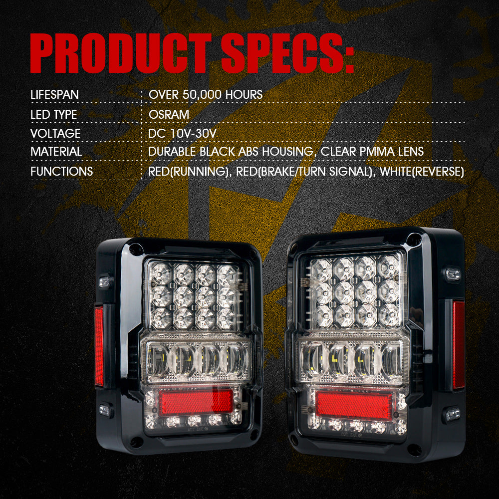 LED Taillights For Jeep JK Specs