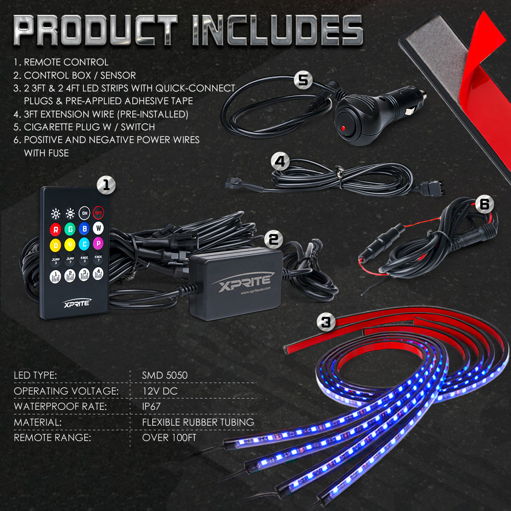 LED RGB Underbody Kit Includes