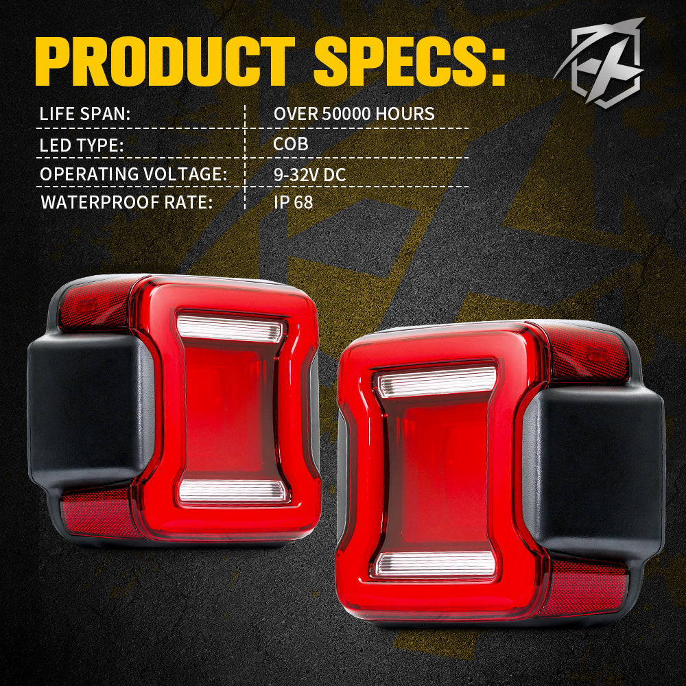 LED Taillights For Jeep JL Specs