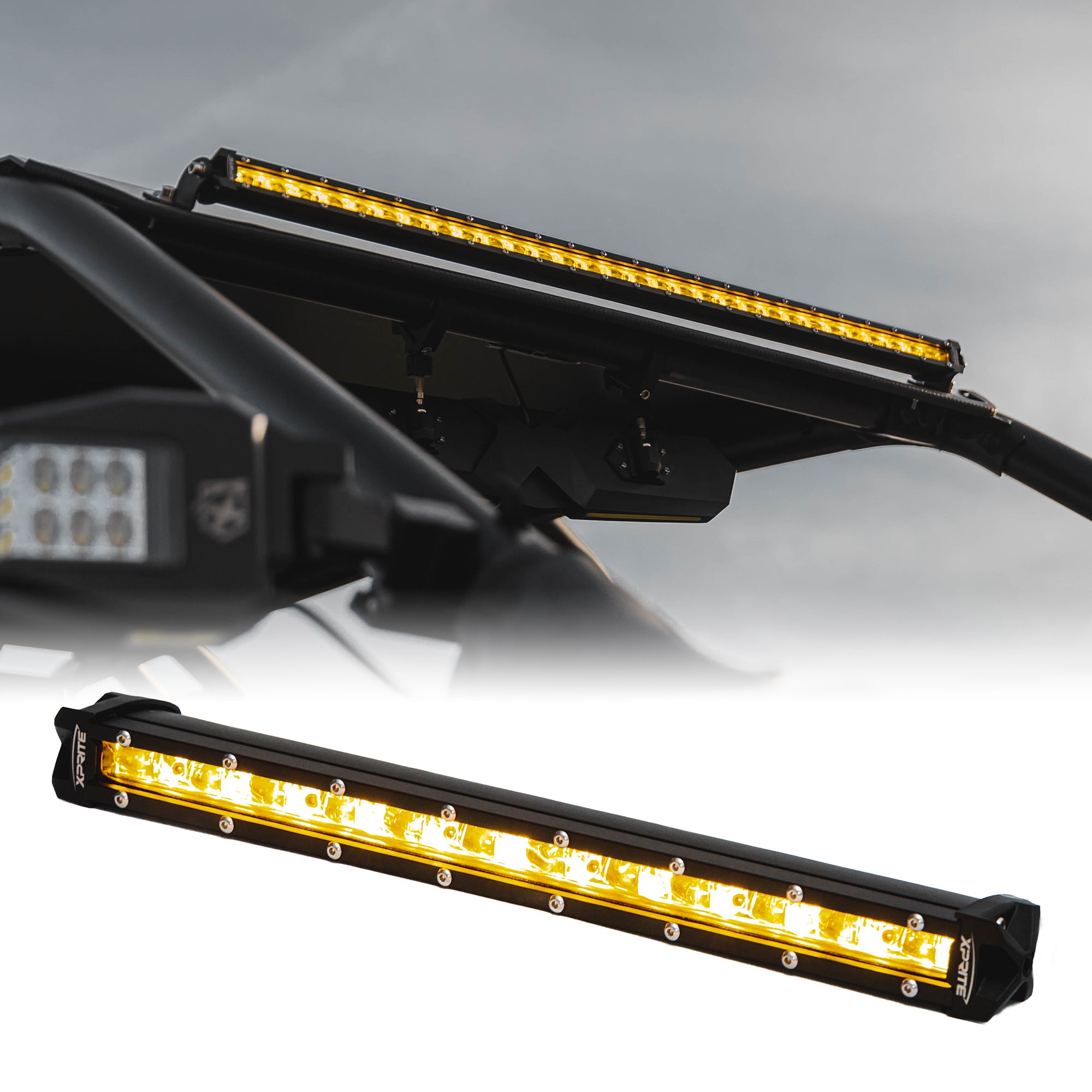 Yellow Flood Beam LED Light Bar | Ultra Thin Astro Series