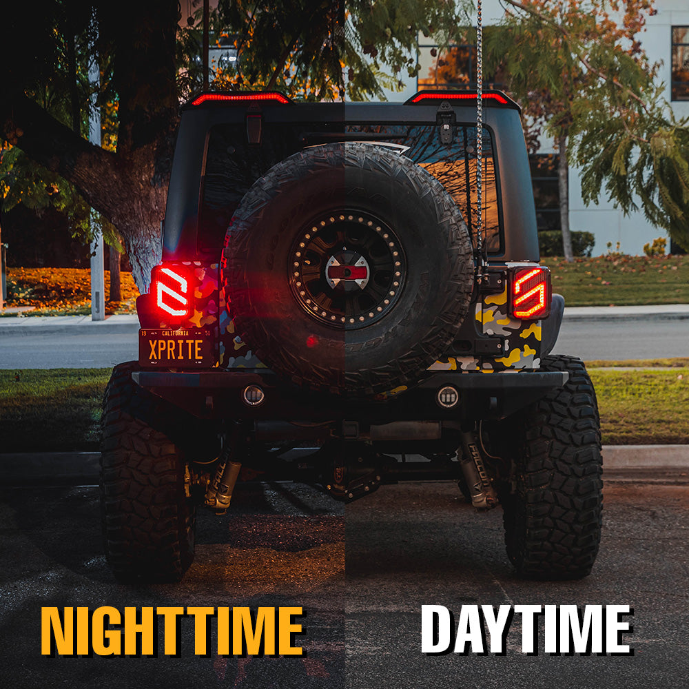 Jeep Wrangler JK Tail Lights Day & Night Performance
